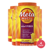 Metamucil Psyllium Fiber Supplement with Sugar Powder- Orange -52.32 oz(Pack of 4)
