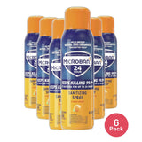 Microban 24 Hour Disinfectant Sanitizing Spray Citrus Scent 15Oz (Pack of 6)