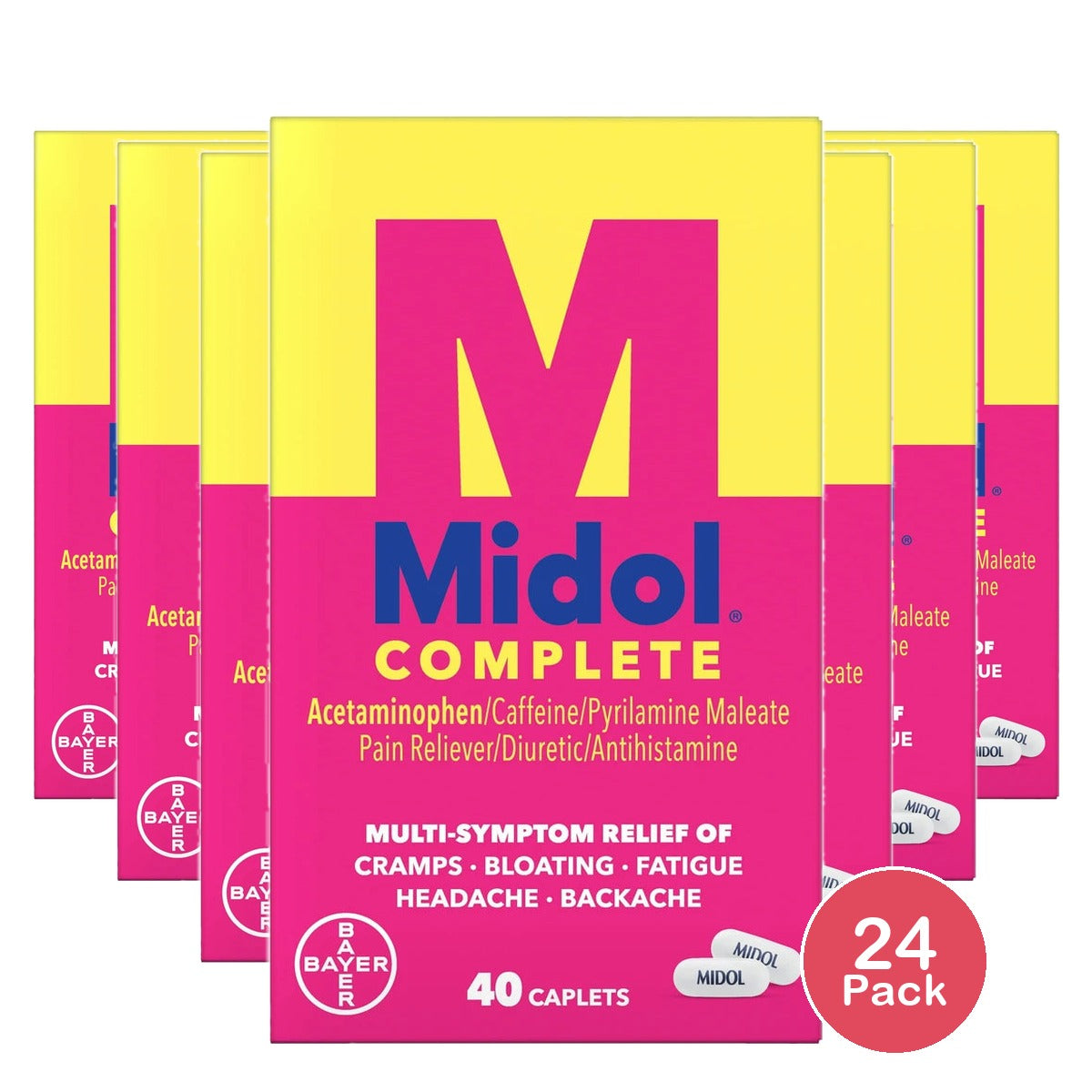 Midol Menstrual Symptom Relief Tablets - Acetaminophen - 40ct (Pack of 24)