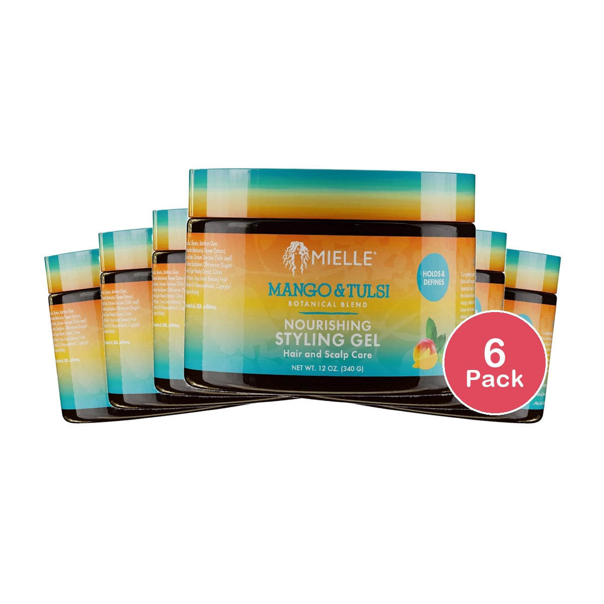 Mielle Organics Mango & Tulsi Styling Gel 12 Oz (Pack of 6)
