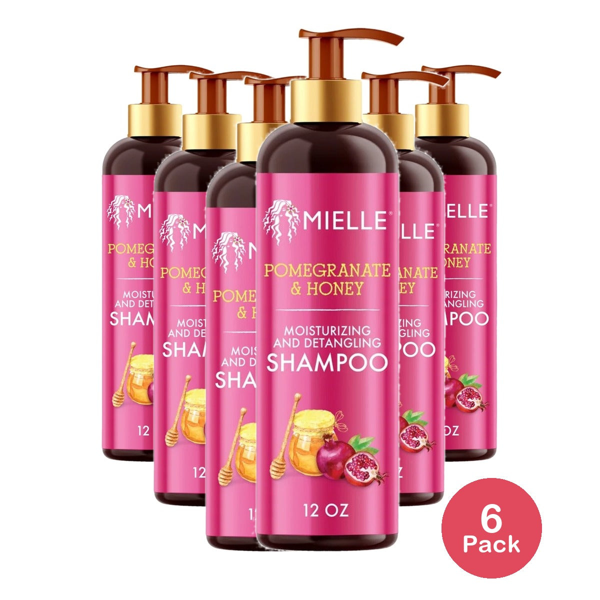 Mielle Organics Pomegranate & Honey Shampoo 12 Oz (Pack of 6)