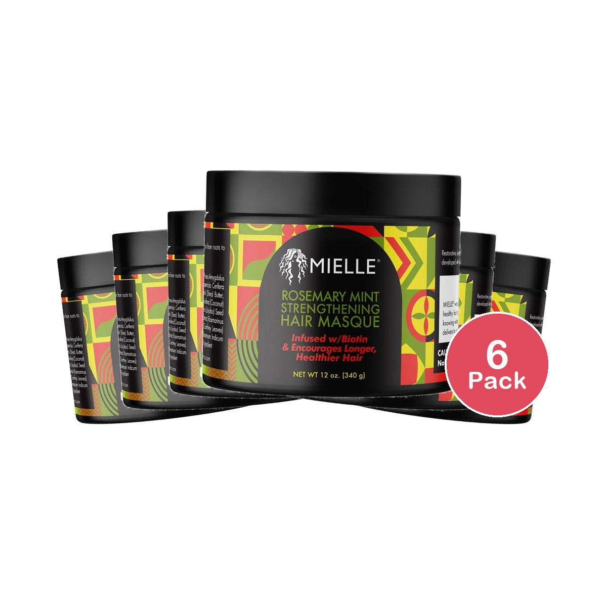 Mielle Organics Rosemary Mint Strengthening Hair Masque 12 Oz (Pack of 6)