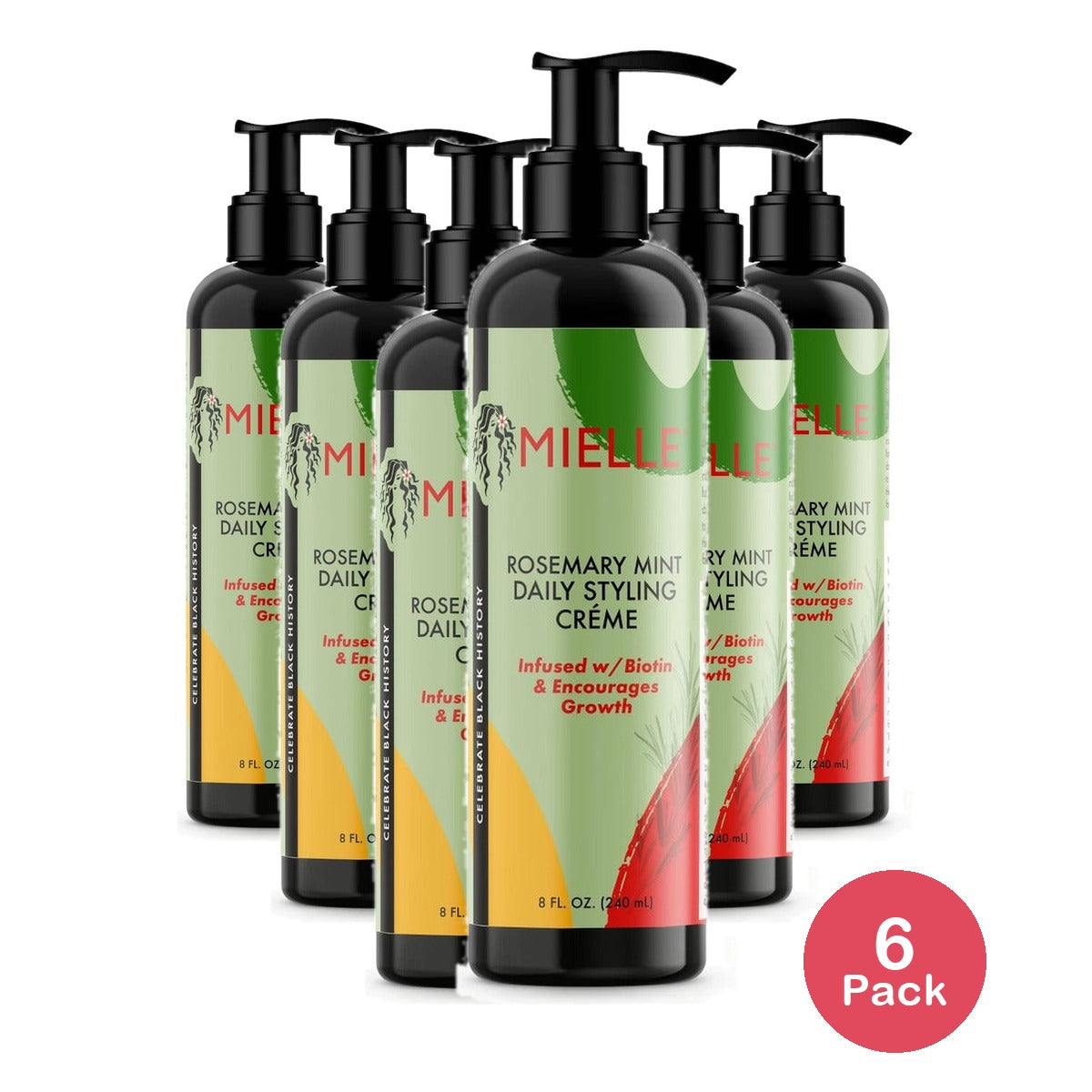 Mielle Organics Rosemary Mint Styling Cream 8 Oz (Pack of 6)