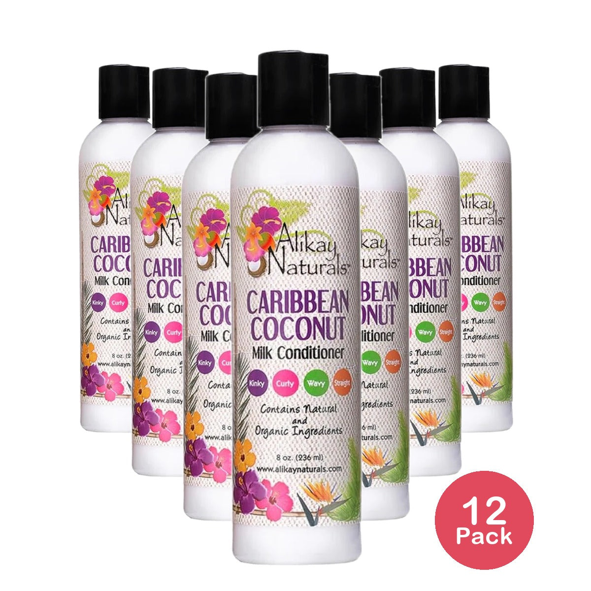 Milk Conditioner Caribbean Coconut 8 fl oz (237 ml) Alikay Naturals 8 Oz (Pack of 12)