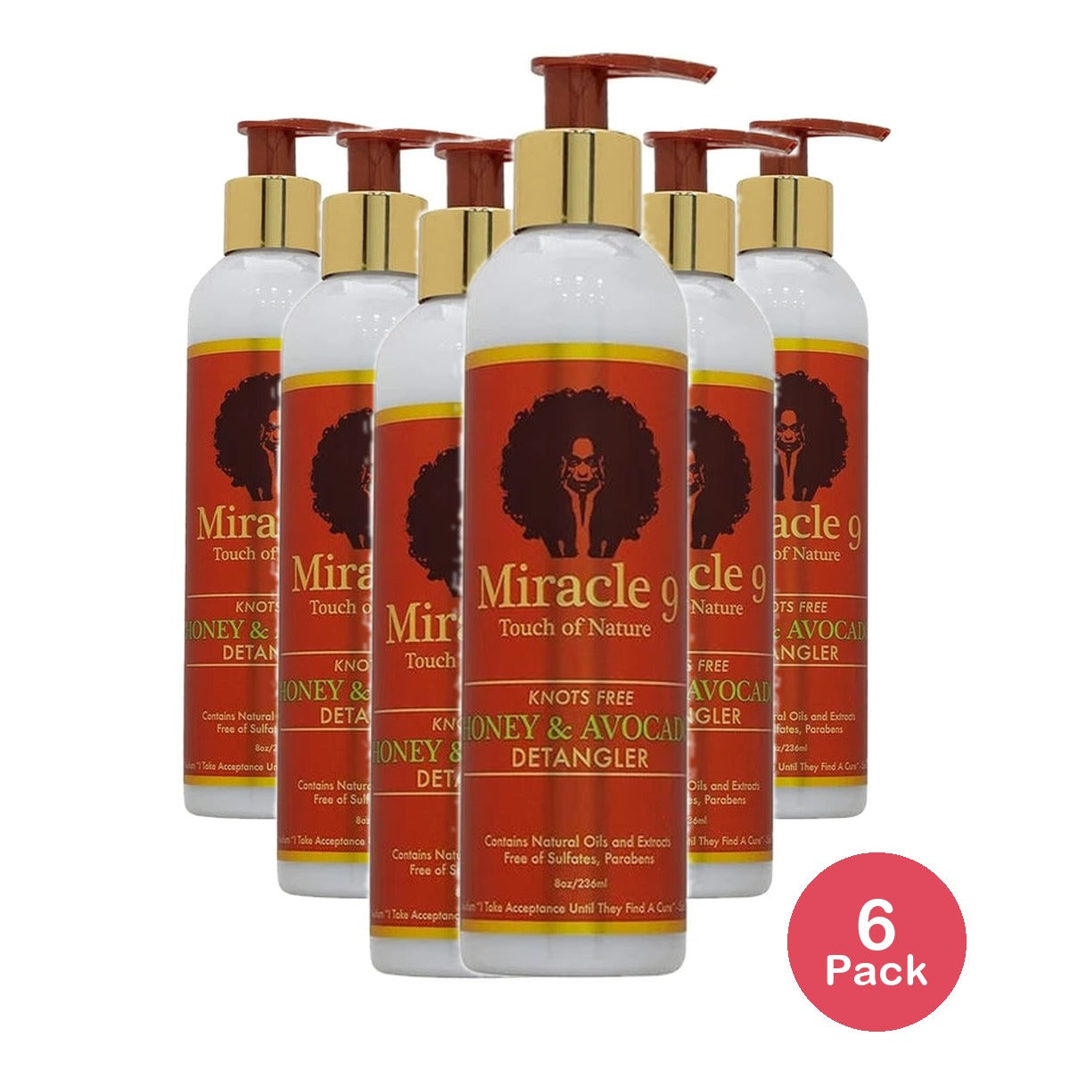 Miracle 9 Honey & Avocado Detangler, 8 Oz (Pack of 6)