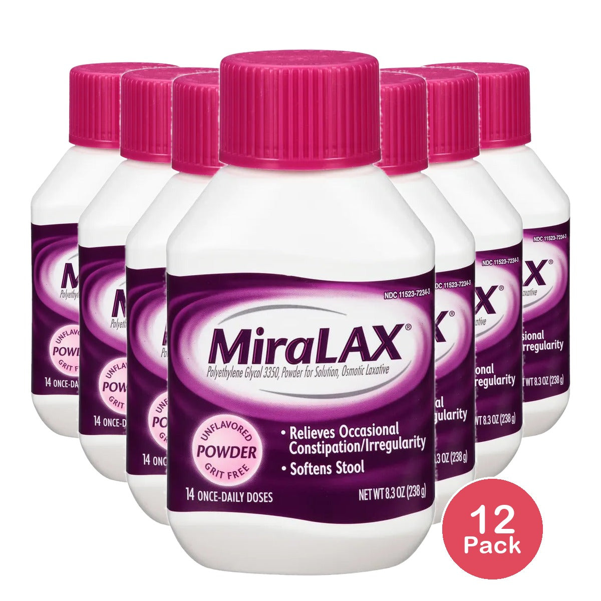 MiraLAX Laxative Powder 8.3 Oz(image may vary) (Pack of 12)