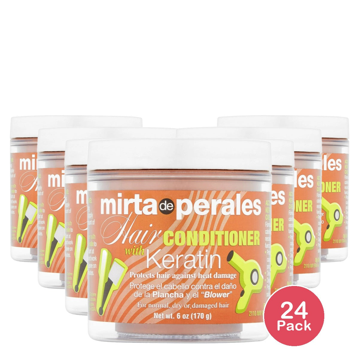 Mirta de Perales Heat Protection Detangling Daily Hair Conditioner with Keratin 6 Oz (Pack of 24)