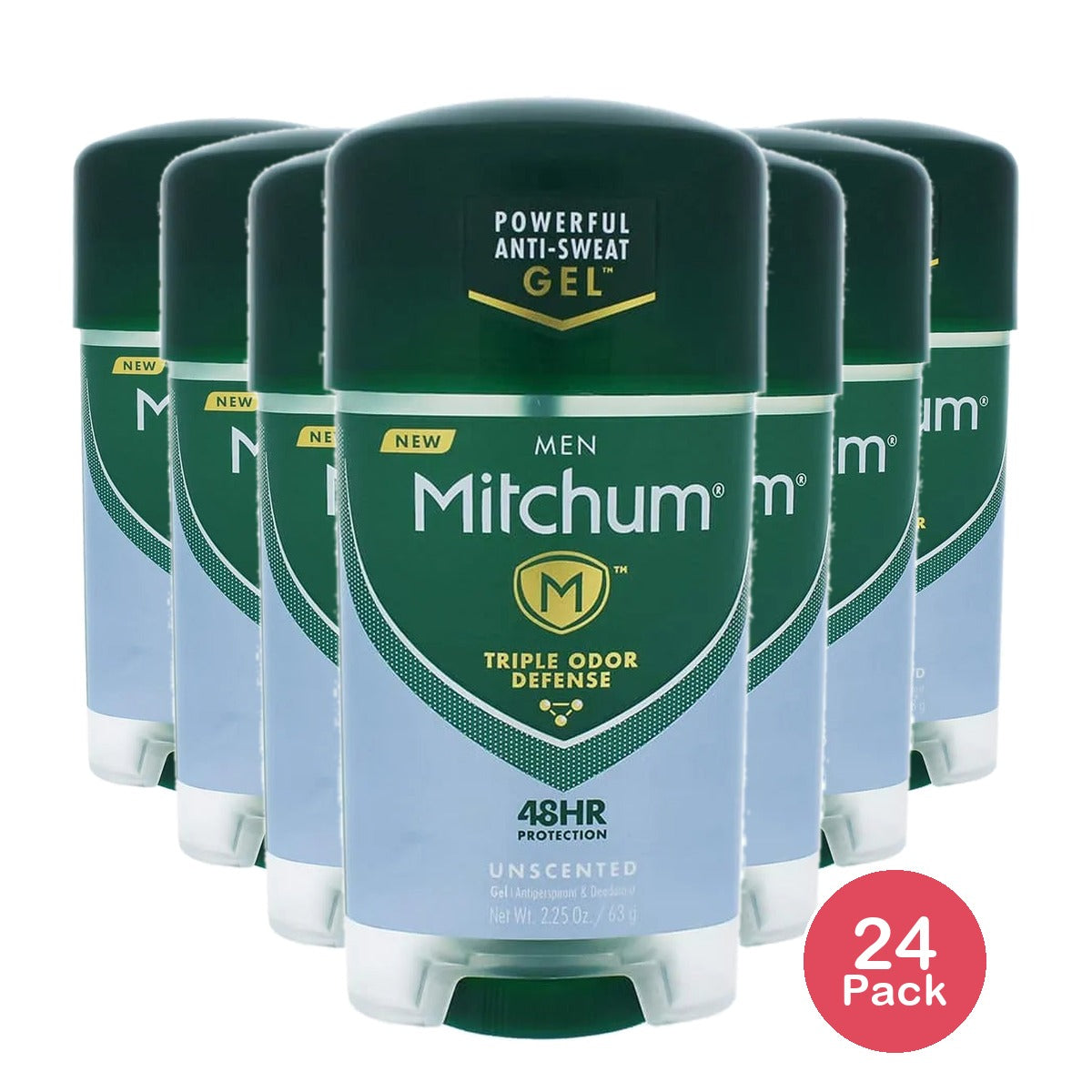 Mitchum Clear Gel Antiperspirant And Deodorant Unscented 2.25Oz (Pack of 24)