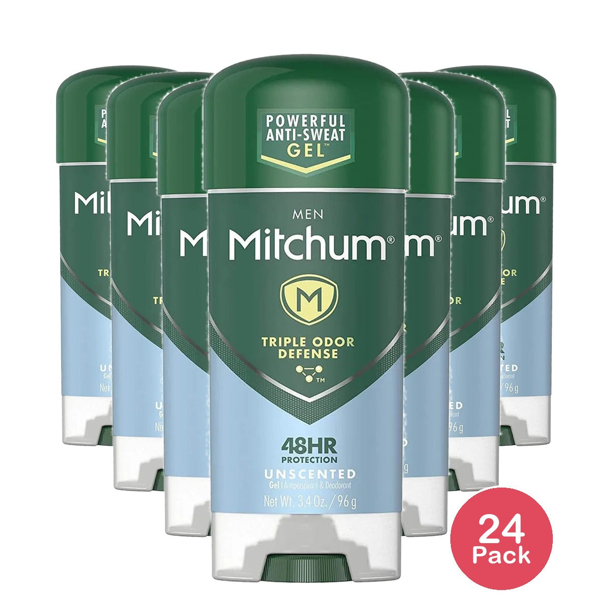 Mitchum Clear Gel Antiperspirant And Deodorant Unscented3.4Oz (Pack of 24)