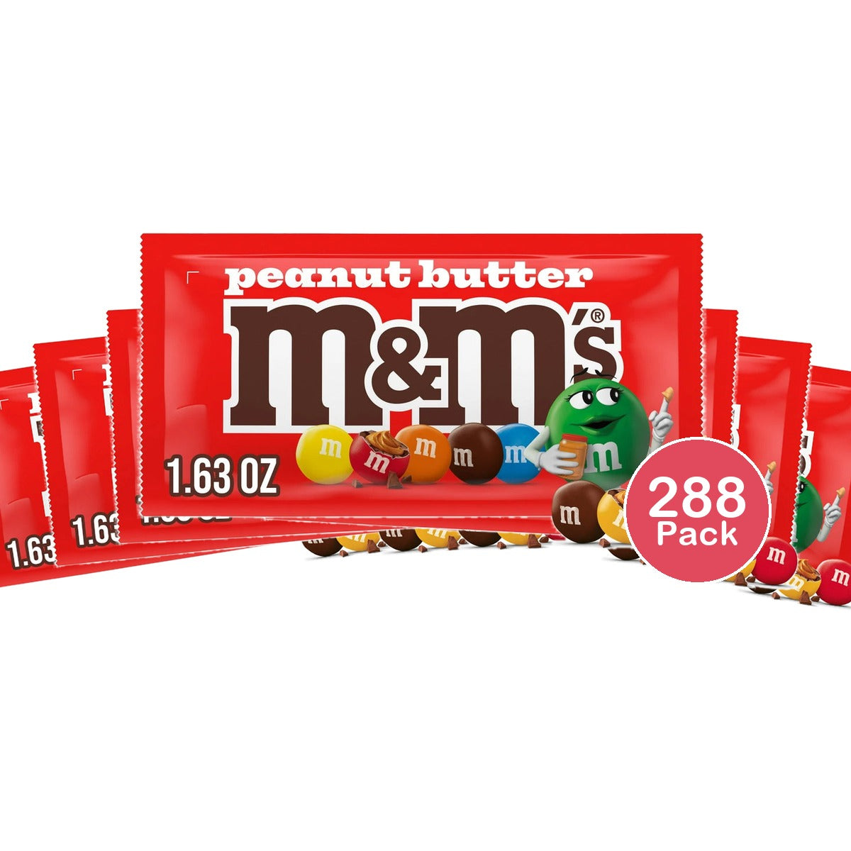 M&M's - Chocolate Candies - Peanut Butter 1.63 Oz (Pack of 288)