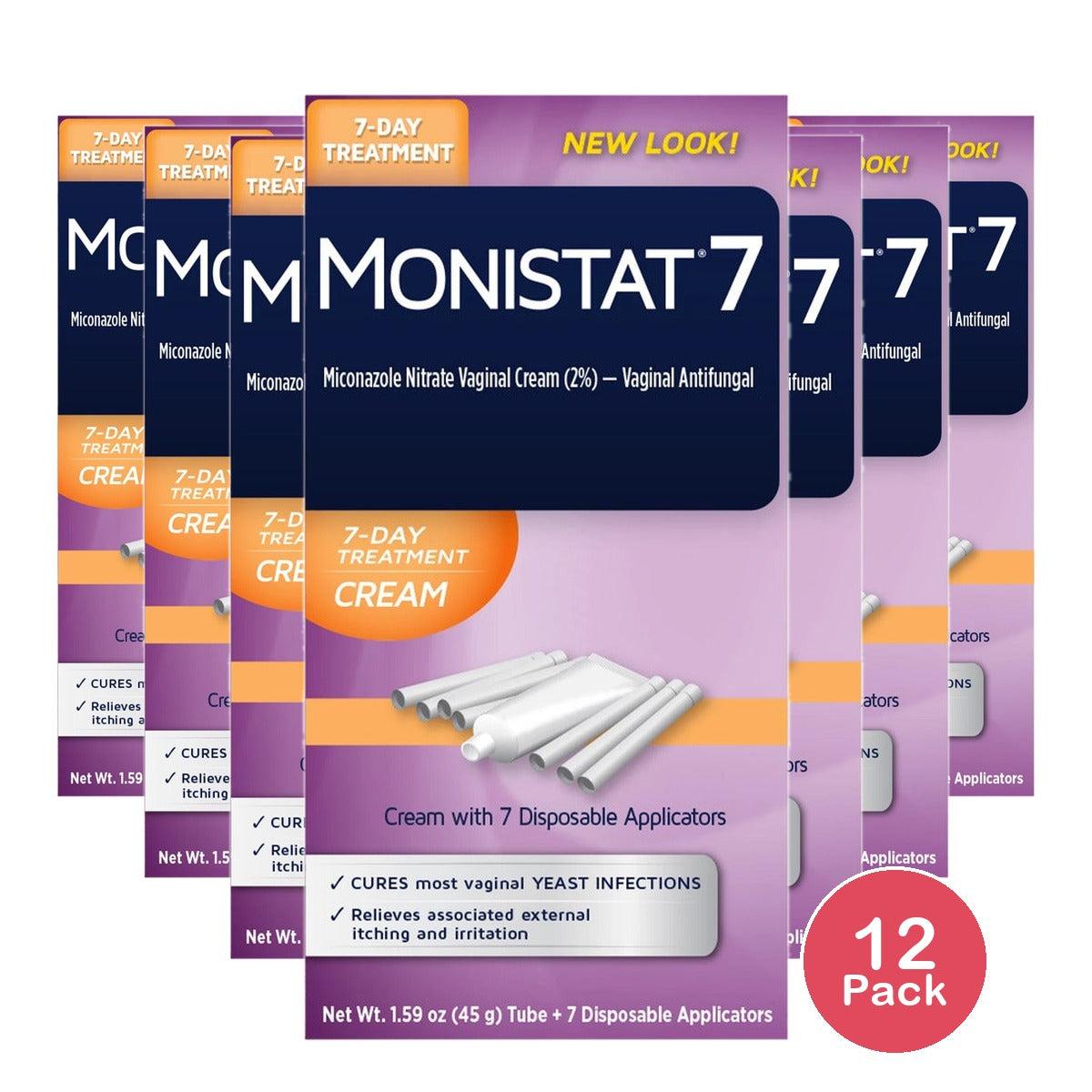 Monistat 7-Dose Yeast Infection Treatment (Pack of 12)