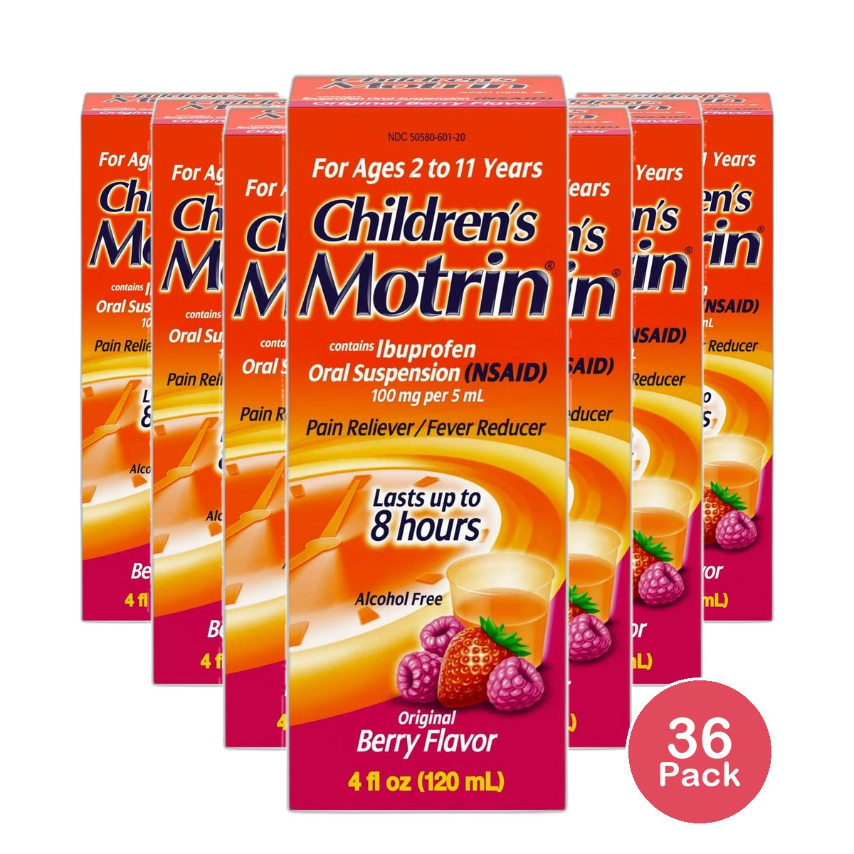 Motrin Childrens Ibuprofen Oral Suspension Original Berry 4Oz (Pack of 36)