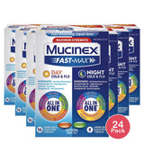 Mucinex Fast-Max Maximum Strength Cold & Flu Day And Night Medicine All-In-One 0.14 Oz (Pack Of 24)