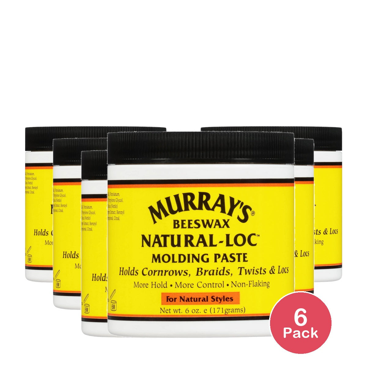 Murray's Beeswax Natural-Lock for Natural Styles Molding Paste . All Hair 6 oz (Pack of 6)