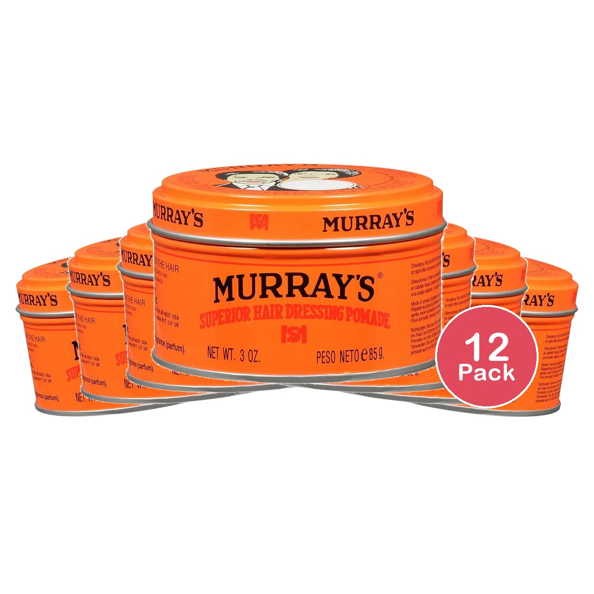 Murray's Superior Shine Enhancing Texturizing Hair Dressing Pomade 3 oz (Pack of 12)