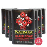 NADINOLA - Black Soap W/ Brazilian Cupuacu Butter Vitamin E 3 Oz (Pack of 12)