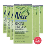 Nair Hair Remover Bikini Cream With Green Tea Sensitive Formula 1.7Oz (Pack of 12)