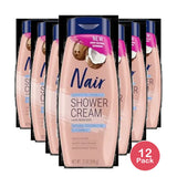 Nair Hair Remover Shower Cream Sensitive Coconut Oil 12oz (Pack of 12)