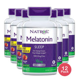 Natrol Melatonin 10Mg Maximum Strength Fast Dissolve Sleep Aid Tablets Strawberry 2.08oz (Pack of 12)