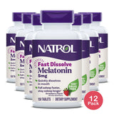 Natrol Melatonin Fast Dissolve Sleep Aid Tablets Strawberry 5mg 150 Count 4Oz (Pack of 12)