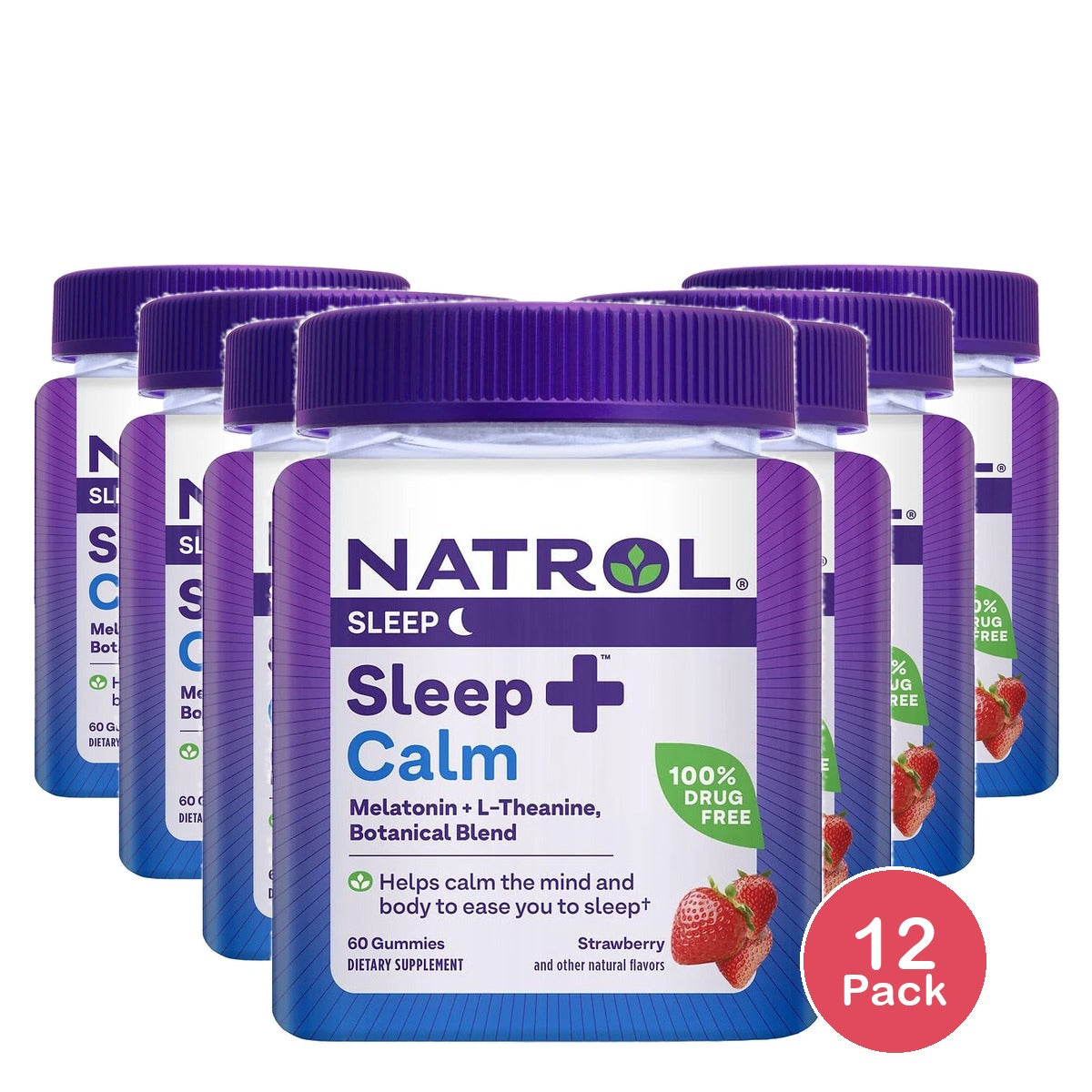 Natrol Sleep + Calm Gummies - 60ct 4Oz (Pack of 12)