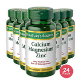 Nature's Bounty Calcium Magnesium Zinc Coated Caplets For Bone Health 100 Ct 6.64Oz (Pack Of 24)