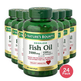 Nature's Bounty Fish Oil Softgels Double Strength 2400 Mg 90 Ct (Pack of 24)