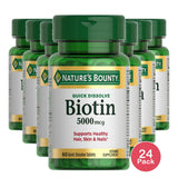 Nature's Bounty Biotin 5000 mcg 60 Ct (Pack of 24)