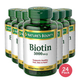 Natures Bounty Biotin 5000Mcg Softgels Promotes Hair Skin And Nails 2.33Oz (Pack of 24)