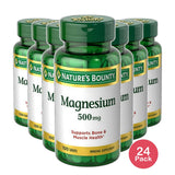 Natures Bounty Generic Magnesium High Potency 500 Mg Tablets 6.26Oz (Pack of 24)