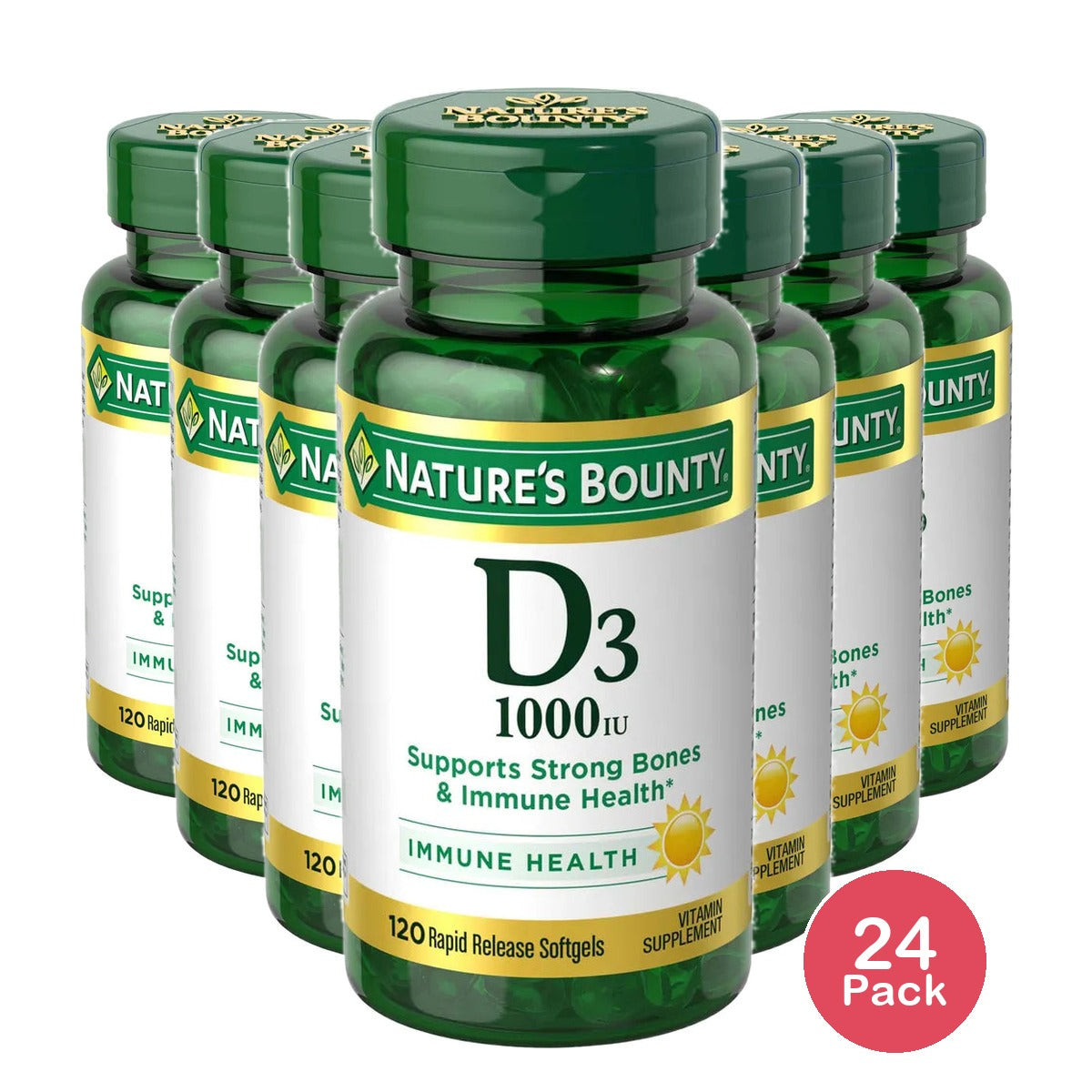 Natures Bounty High Potency Vitamin D1000 Iu Softgels100 Ea 0.63Oz (Pack Of 24)