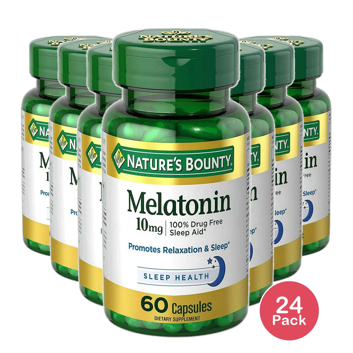 Natures Bounty Maximum Strength Melatonin 10Mg Capsules60 Ea 1.44Oz (Pack of 24)
