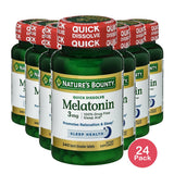 Nature’s Bounty Melatonin 3mg, 100% Drug Free Sleep Aids for Adults, Supports Re (Pack of 24)