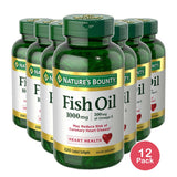 Natures Bounty Odorless Fish Oil 1000 Mg With Omega 3 And 6 Dietary Supplement Softgels200 Ea 12.6Oz (Pack of 12)