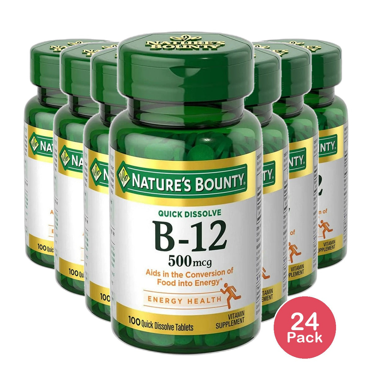 Natures Bounty Vitamin B12 500 Mcg Microlozenges 0.8Oz(Pack of 24)