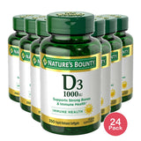 Nature’s Bounty Vitamin D3 1000 IU Softgels for Bone & Immune Support 350 Ct (Pack of 24)