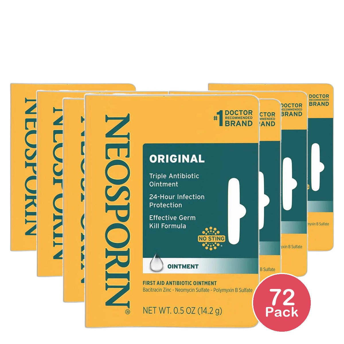 Neosporin Original First Aid Antibiotic Bacitracin Ointment 0.5Oz (Pack of 72)