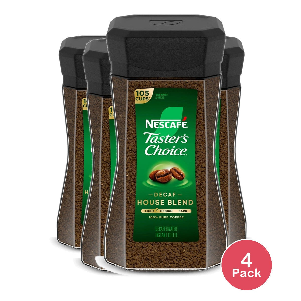 Nescafe Decaf Taster's Choice Light Medium Roast Instant Coffee 7oz (Pack of 4)