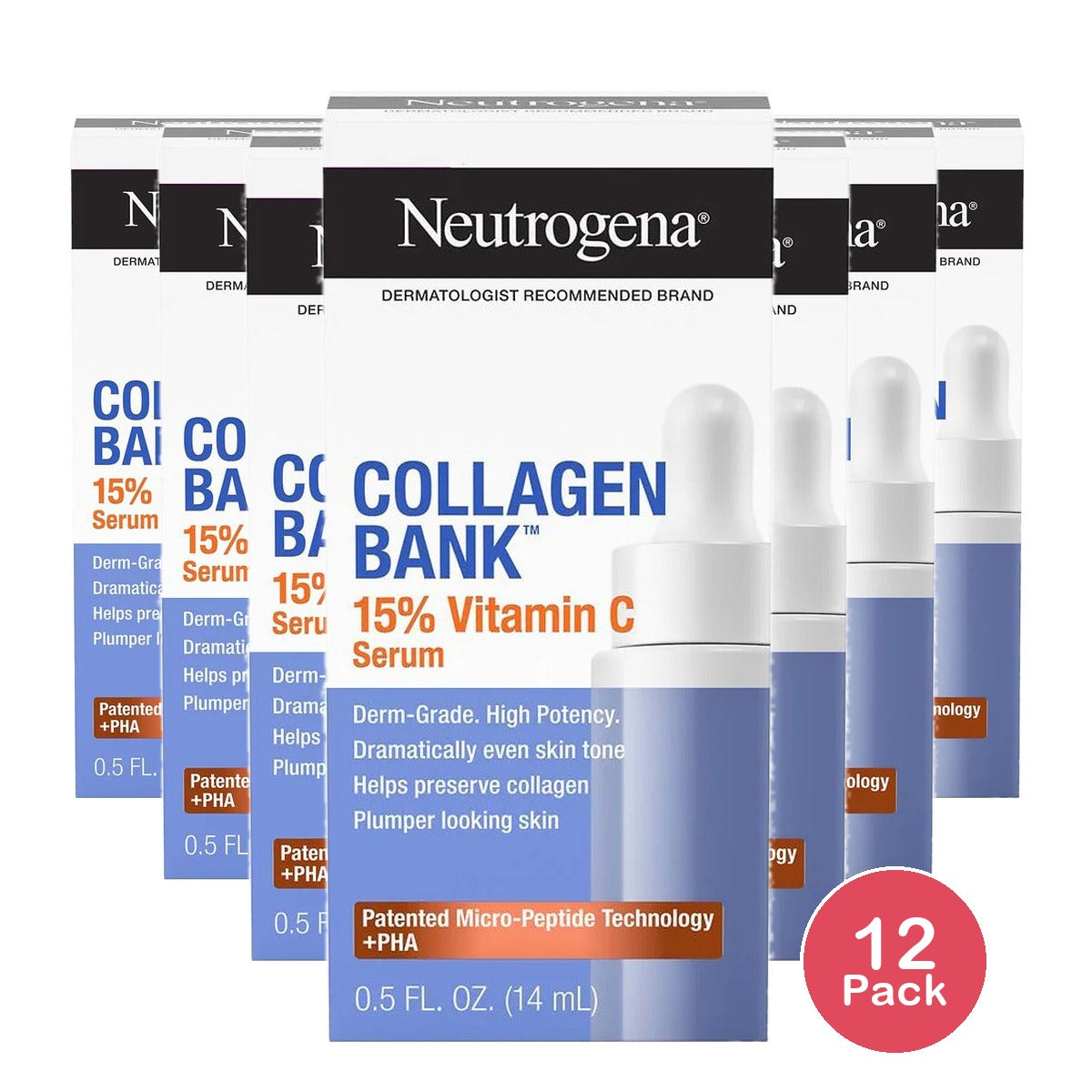 Neutrogena Collagen Bank Vitamin C Serum 0.5 Oz (Pack of 12)