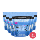 Neutrogena Facial Cleansing Makeup Remover Wipes Singles - 20ct (Pack of 6)