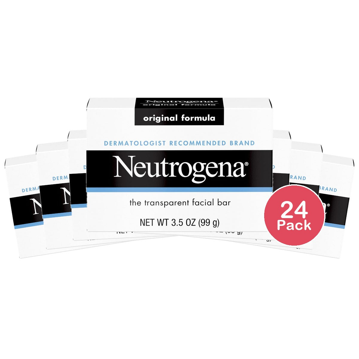 Neutrogena Original Facial Cleansing Bar with Glycerin 3.5 Oz (Pack of 24)