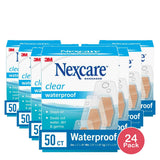 Nexcare Waterproof Clear Bandages, Assorted Sizes, 50 Count (Pack of 24)