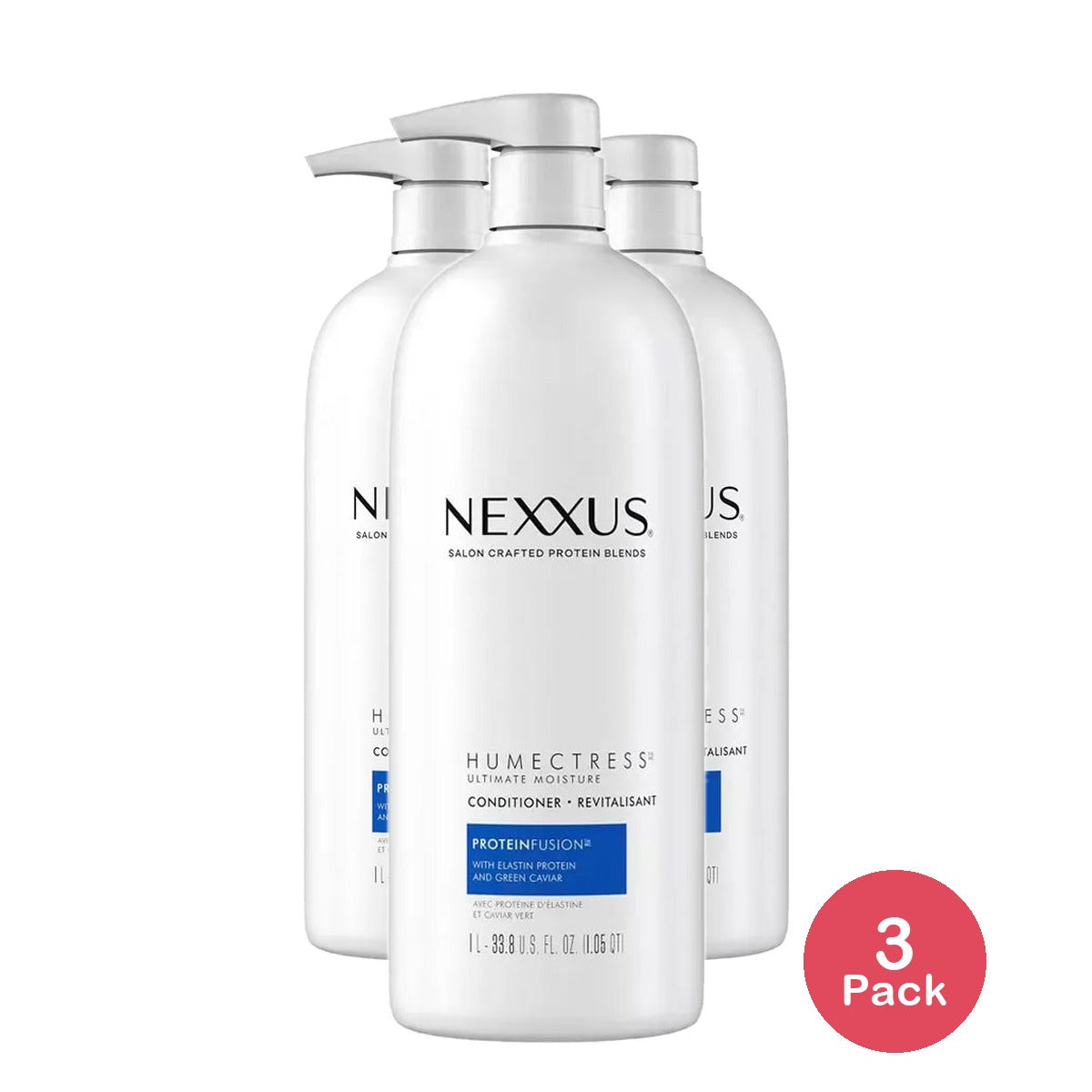 Nexxus Humectress Ultimate Moisturizing Hair Conditioner 33.8Oz (Pack of 3)