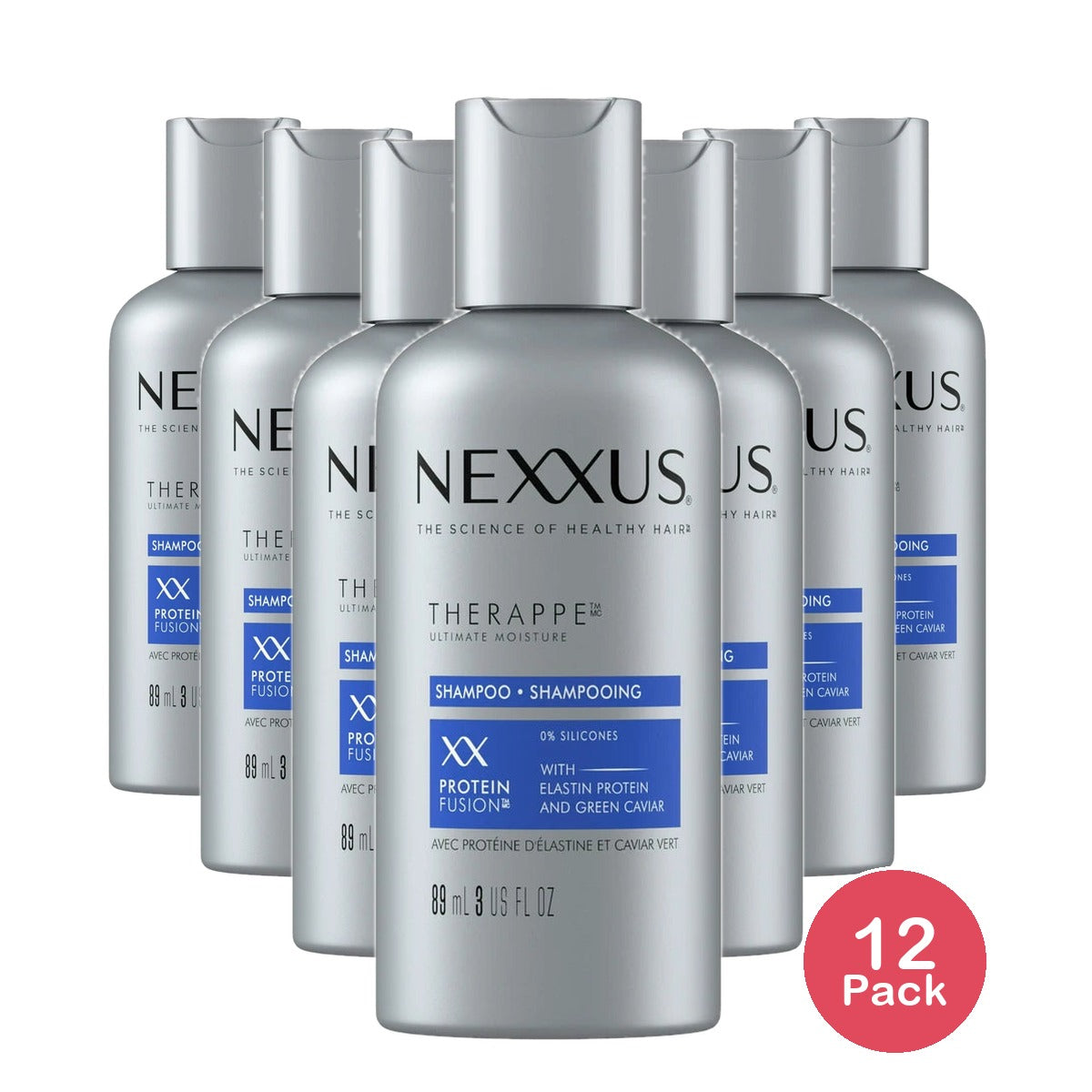 Nexxus Therappe Ultimate Moisture Shampoo for Dry Hair with Elastin Protein and 3fl Oz (Pack of 12)