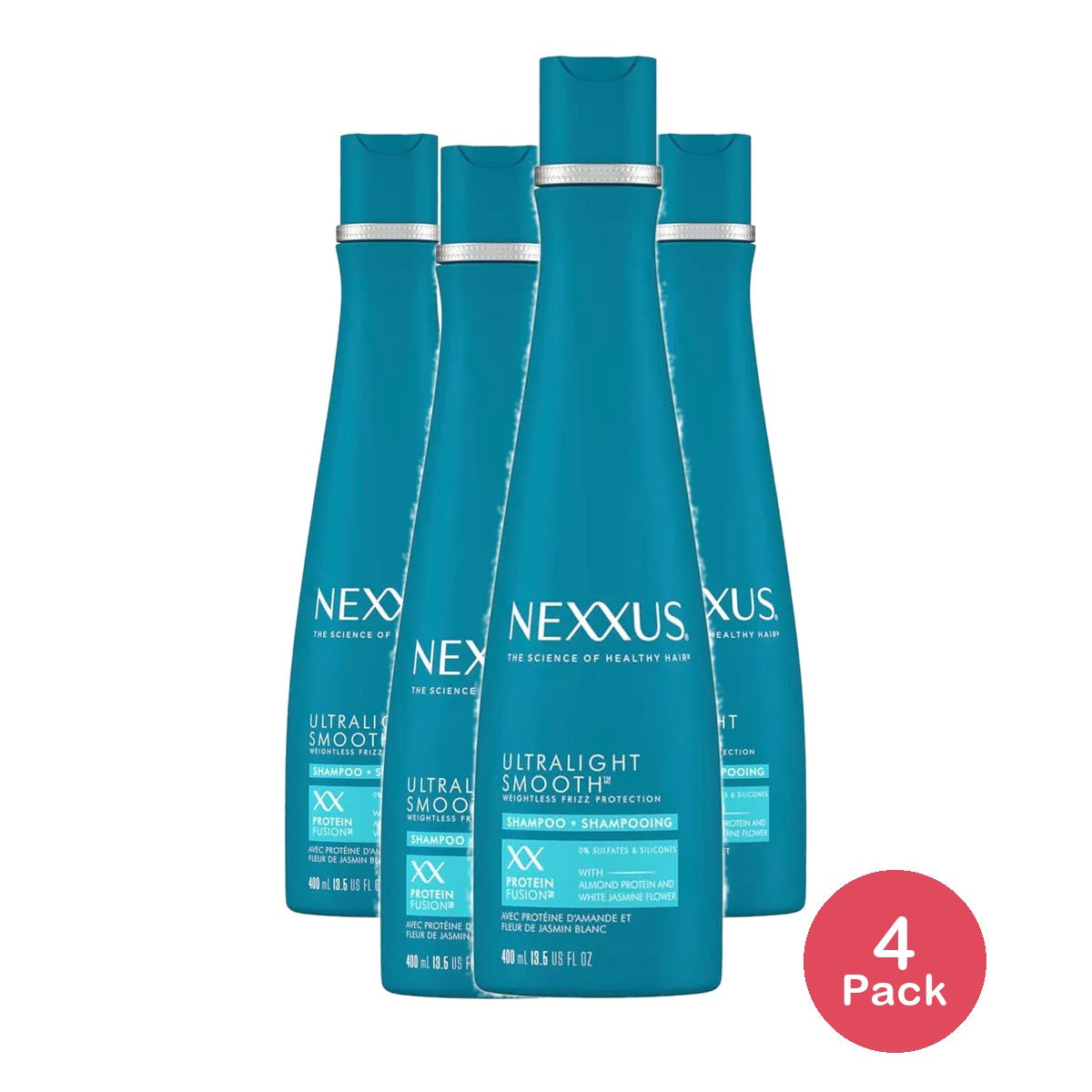Nexxus Ultralight Smooth Sulfate Free Moisturizing Shampoo 13.5Oz (Pack of 4)