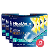 NicoDerm CQ - Step 1 Stop Smoking Aid - 21mg 14.00 ct 1.76oz (Pack of 12)