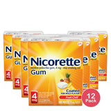 Nicorette Stop Smoking Aid 4mg Gum Fruit Chill 6.20Oz (Pack of 12)