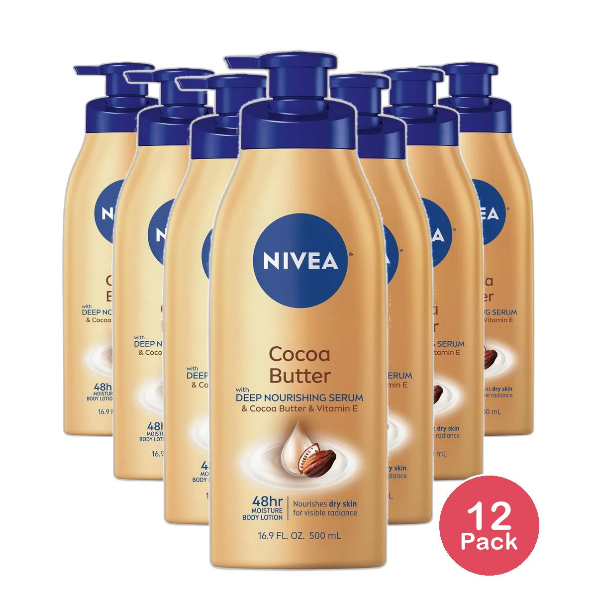 Nivea Body Cocoa Butter Body Lotion Formulated To Nourish Dry Skin16.9Oz (Pack of 12)