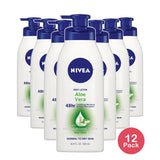 Nivea Body Lotion Deep Moisture Serum with Pump Aloe Vera 16.9Oz (Pack of 12)