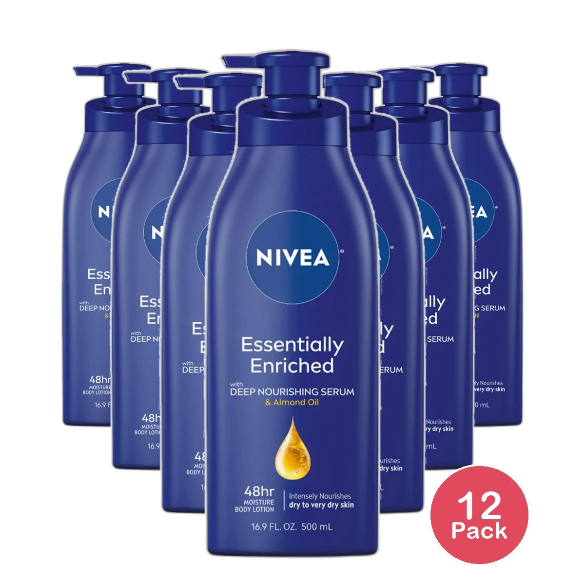Nivea Essentially Enriched Body Lotion Dry To Very Dry Skin 16.9Oz (Pack of 12)